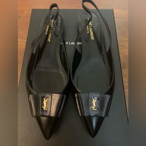 Saint Laurent Anais Bow Sling 37.5 in Nero
